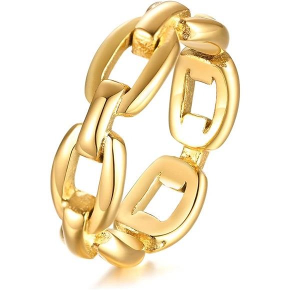 Double Chevron Ring for Women 18K Gold Plated Stainless Steel - Picture 2 of 6